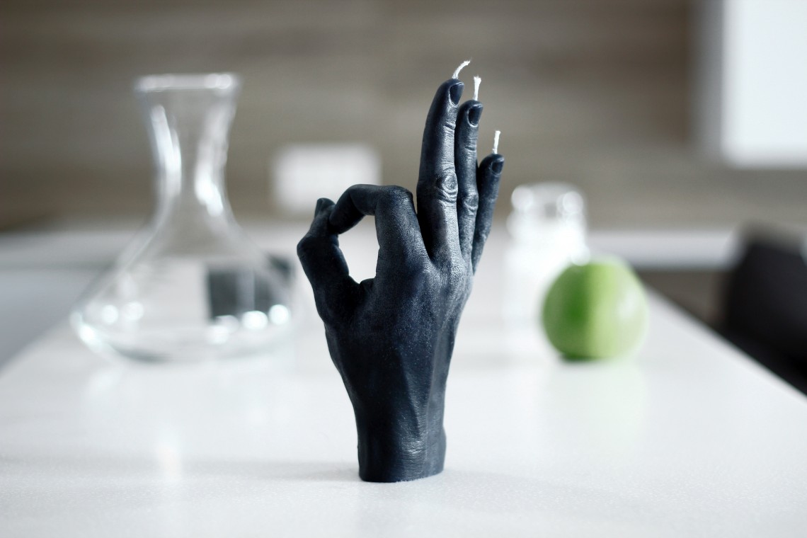 Žvakė - Hand Gesture Candles OK Black